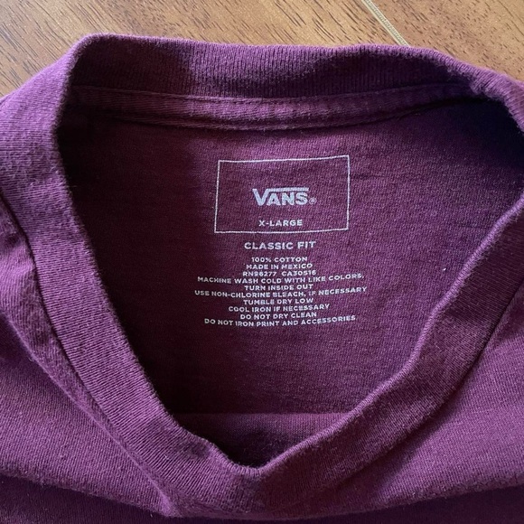 Vans Maroon Long Sleeve Tee - Size XL - Picture 6 of 8